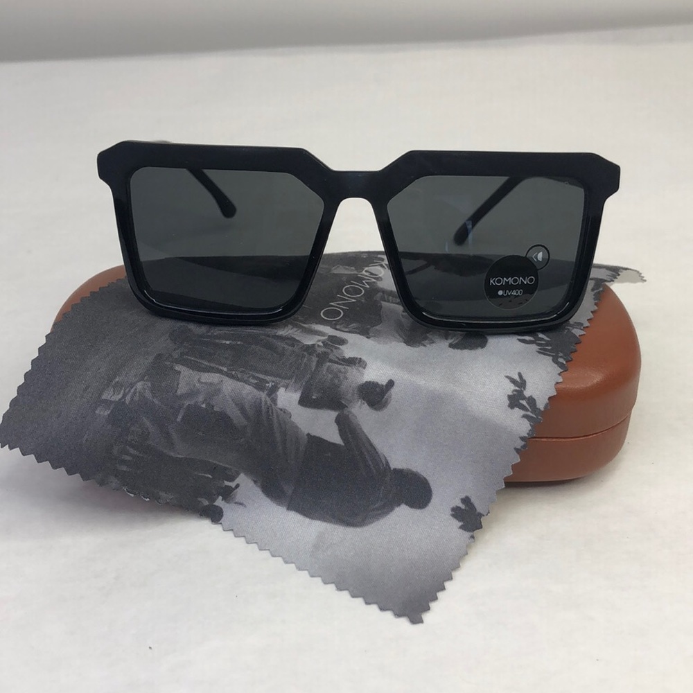 KOMONO Benicio Black Rubber/Glossy Sunglasses(NEW) - Picture 3 of 9
